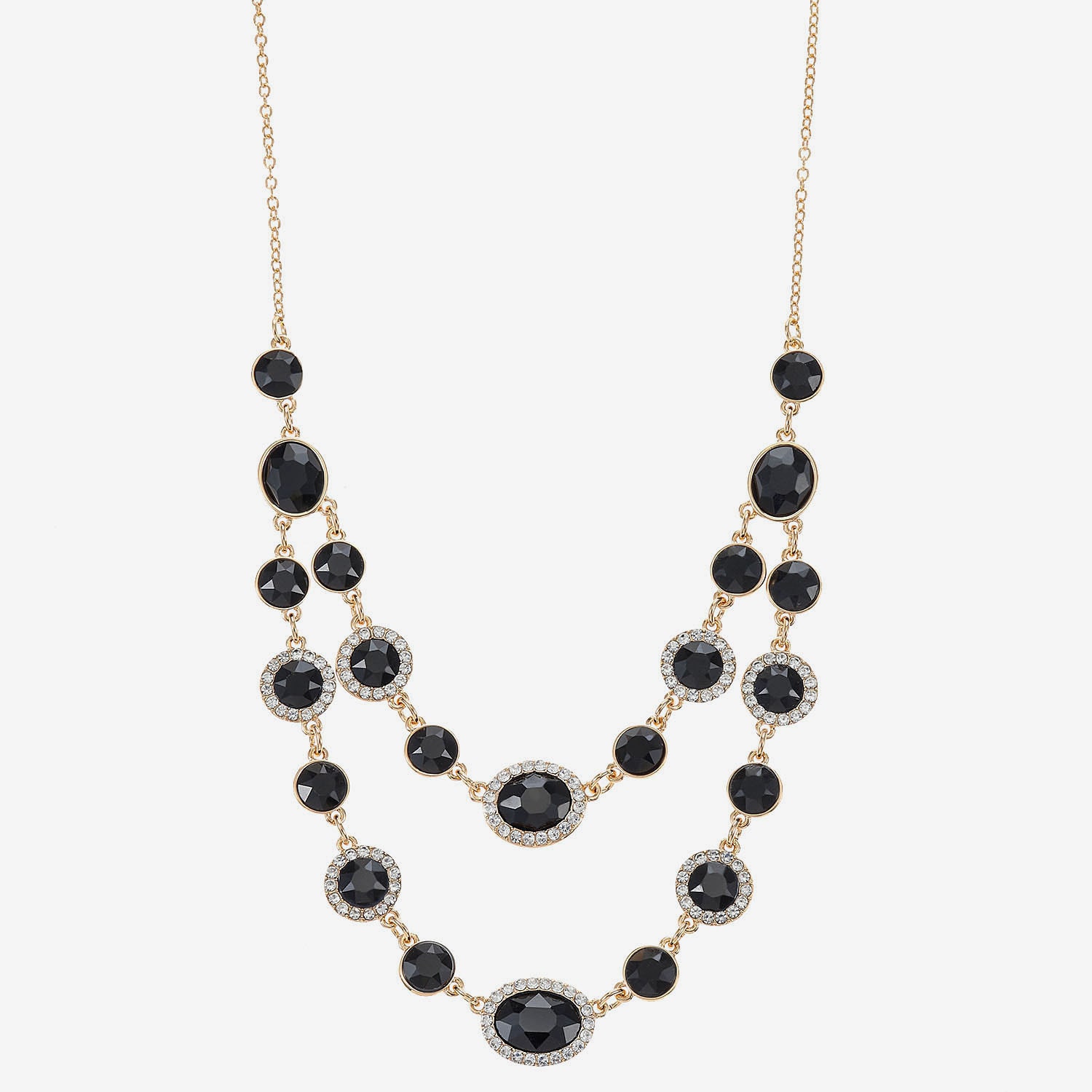 Monet Jewelry Womens Black Glass 18 Inch Strand Necklace