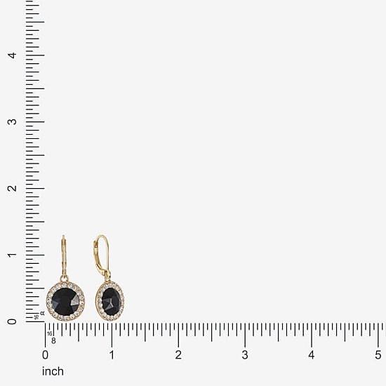 Monet Jewelry Womens Black Glass Round Drop Earrings