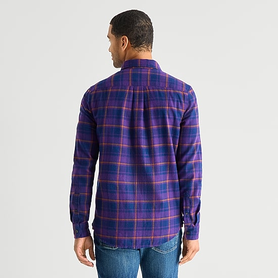 St. John's Bay Dexterity Mens Easy-on + Easy-off Long Sleeve Adaptive Classic Fit Flannel Shirt
