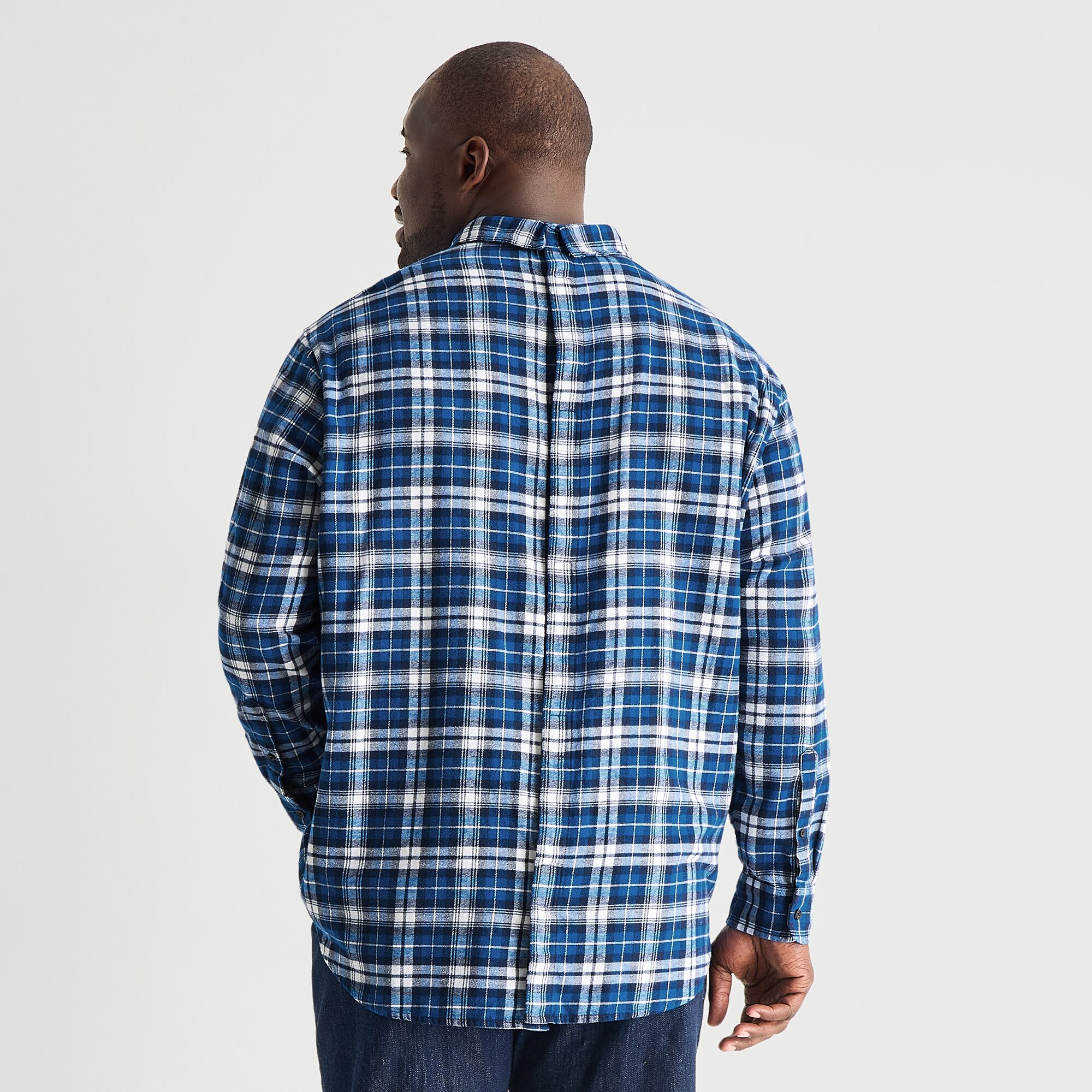 St. John's Bay Seated Mens Easy-on + Easy-off Wear Long Sleeve Adaptive Classic Fit Big and Tall Flannel Shirt