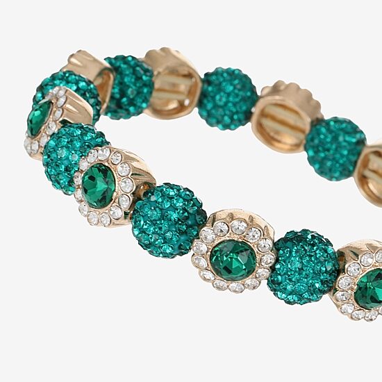 Monet Jewelry Womens Green Glass Round Stretch Bracelet