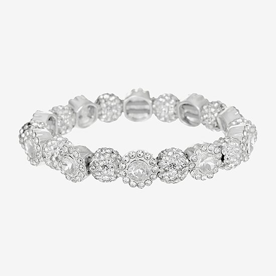 Monet Jewelry Womens Glass Round Stretch Bracelet