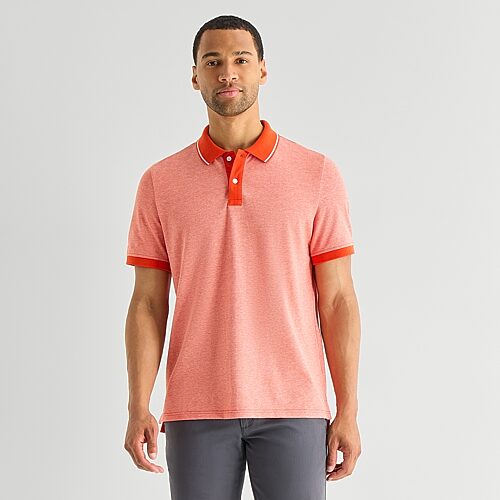 St. John's Bay Premium Stretch Mens Classic Fit Short Sleeve Polo Shirt, Small, Orange