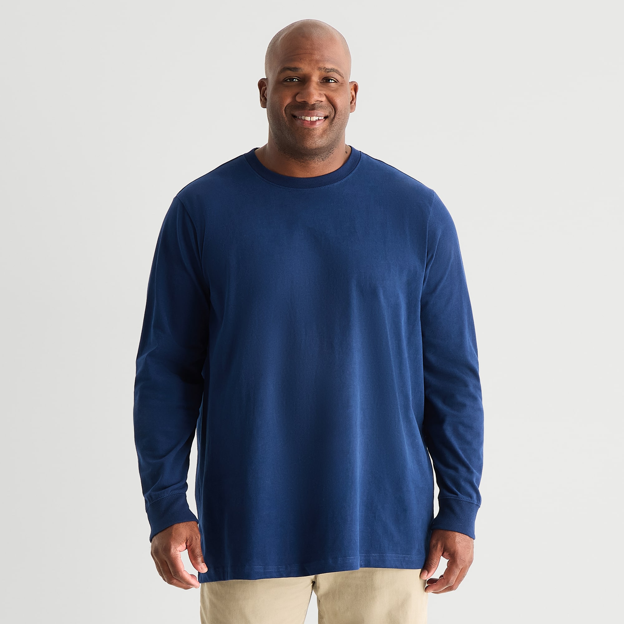 St. John's Bay Mens Crew Neck Long Sleeve Big and Tall T-Shirt