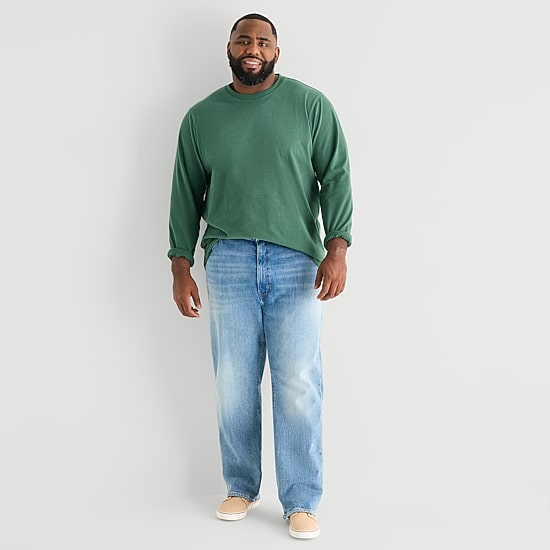 St. John's Bay Mens Crew Neck Long Sleeve Big and Tall T-Shirt