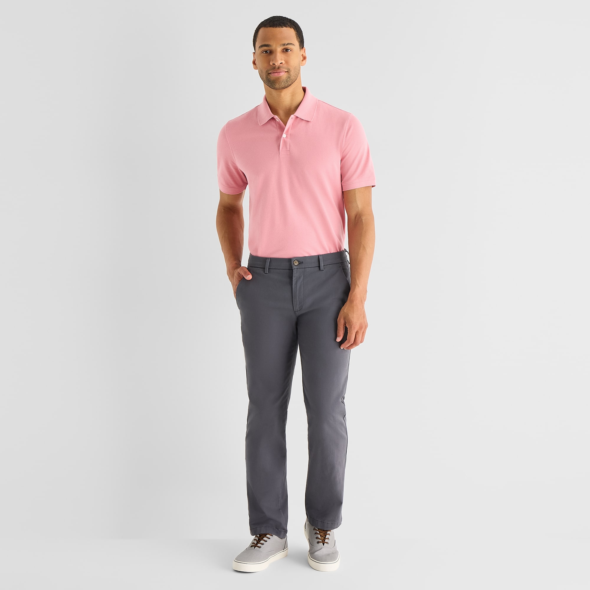St. John's Bay Premium Stretch Mens Classic Fit Short Sleeve Polo Shirt