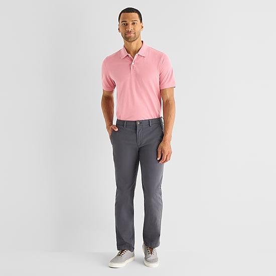 St. John's Bay Premium Stretch Mens Classic Fit Short Sleeve Polo Shirt