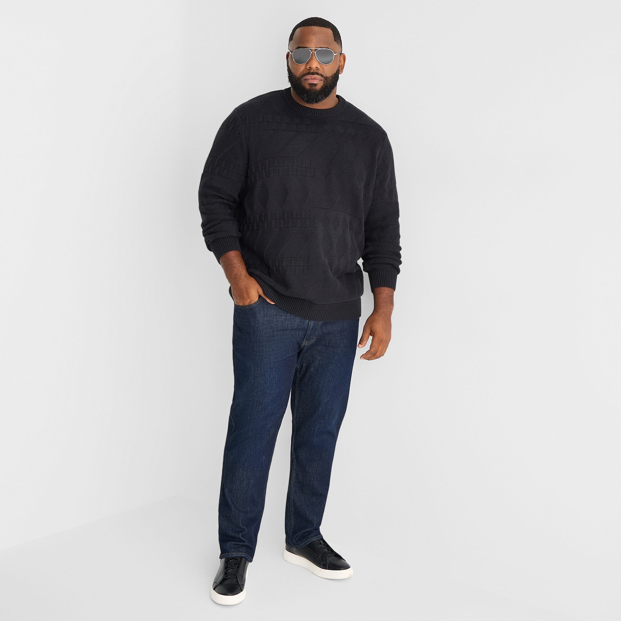 Shaquille O'Neal XLG™ Big and Tall Mens Crew Neck Long Sleeve Pullover Sweater