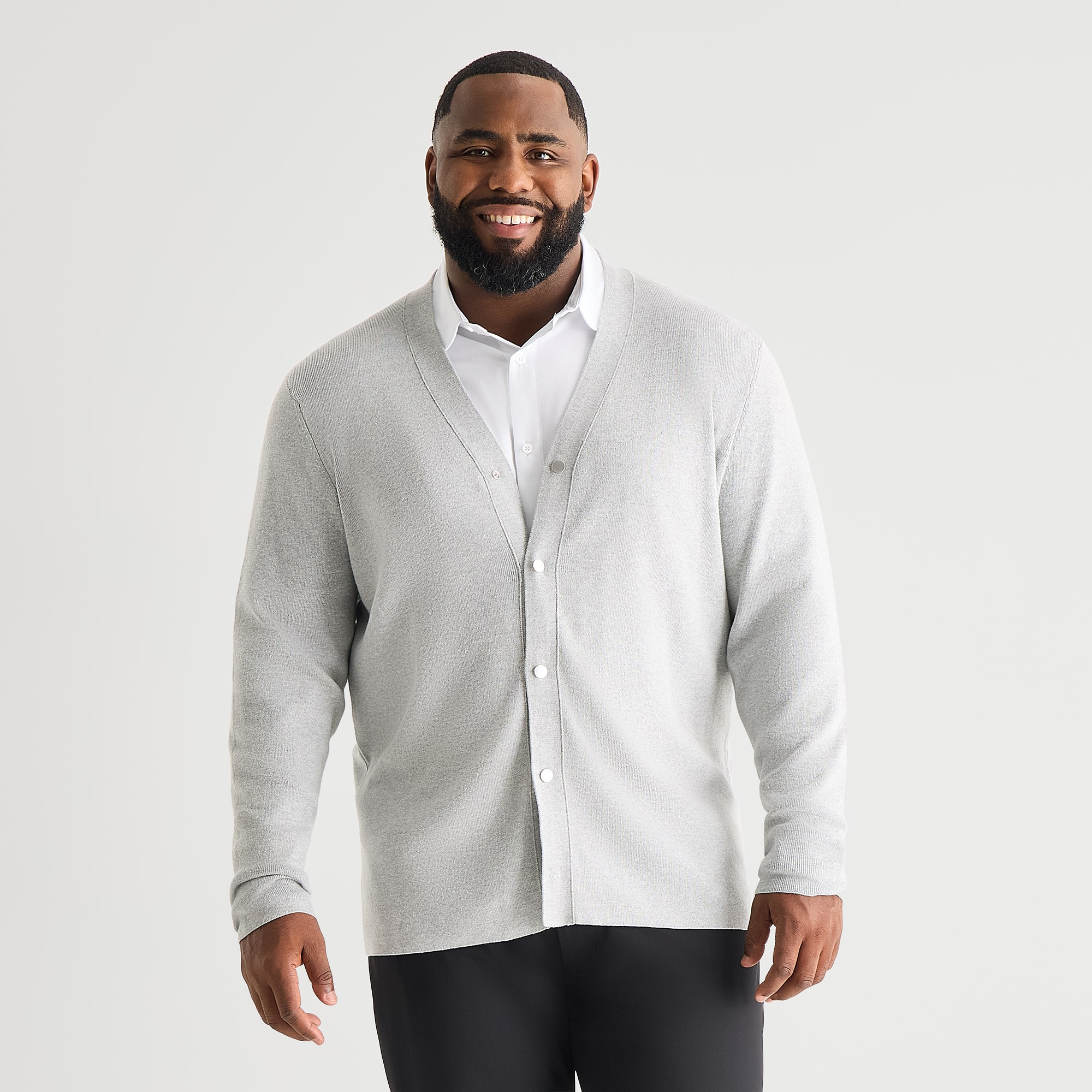 Stylus Mens V Neck Long Sleeve Button Big and Tall Cardigan