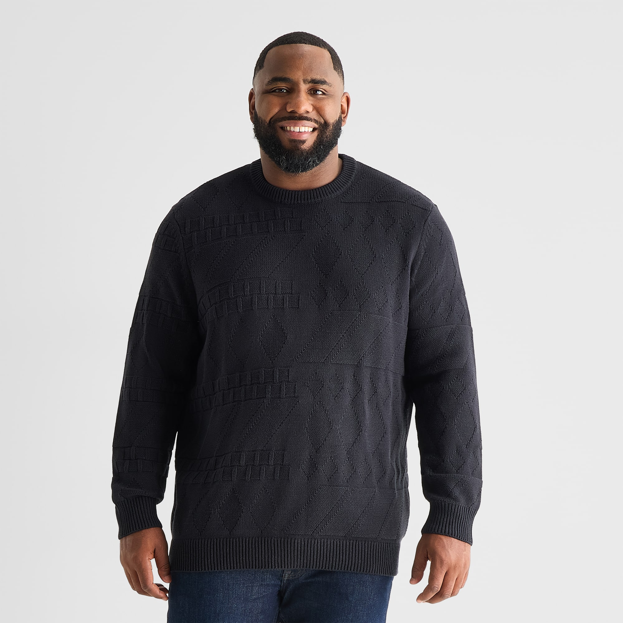 Shaquille O'Neal XLG™ Big and Tall Mens Crew Neck Long Sleeve Pullover Sweater