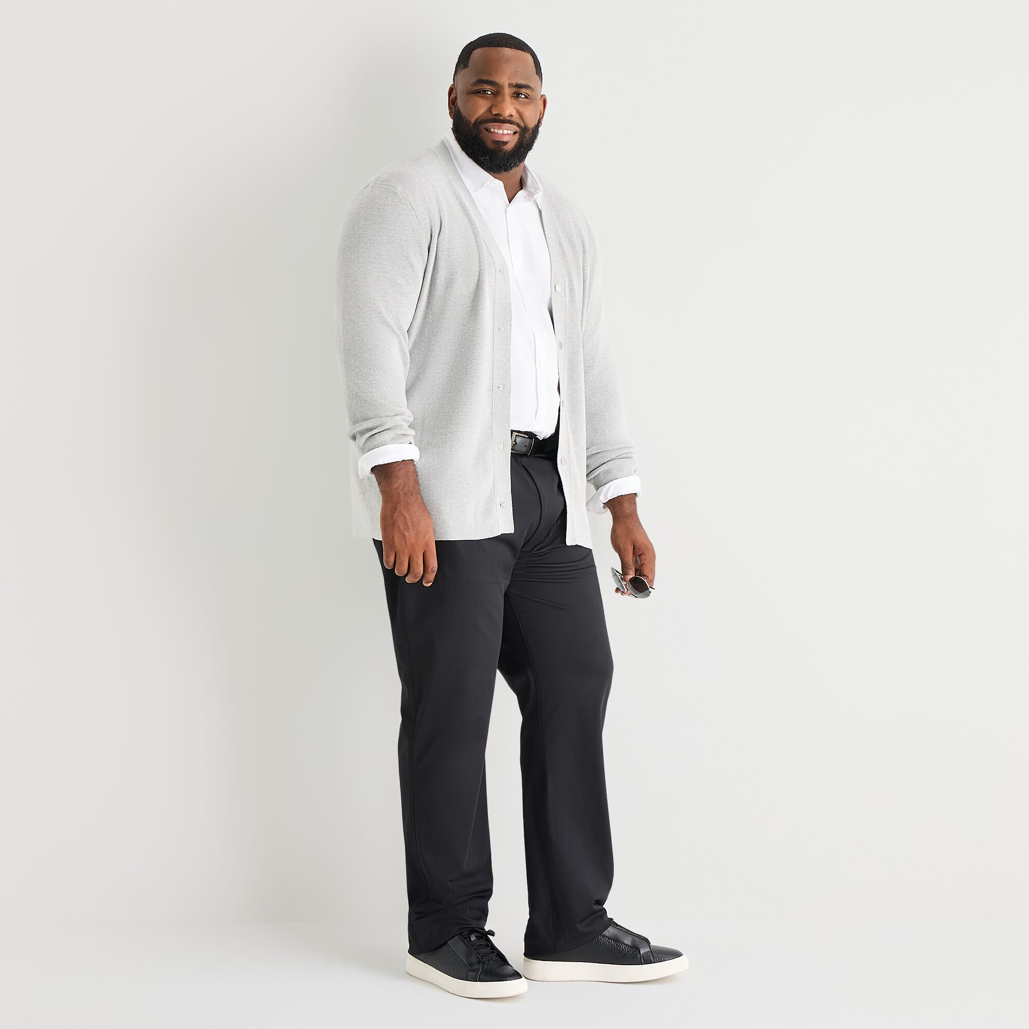 Stylus Mens V Neck Long Sleeve Button Big and Tall Cardigan