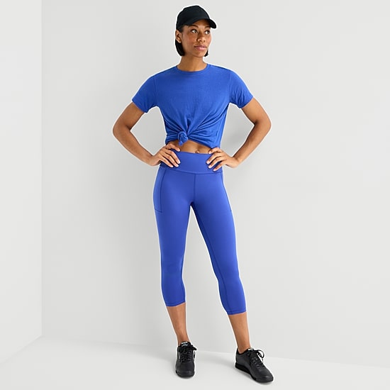 Xersion Womens Cotton Crew Neck Short Sleeve T-Shirt
