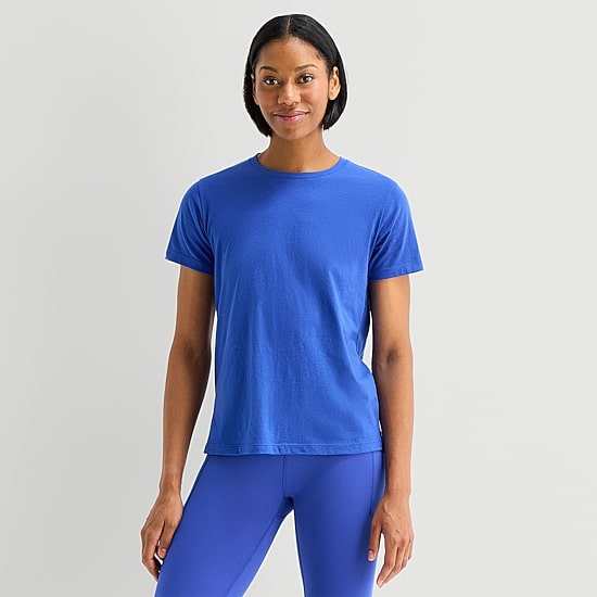 Xersion Womens Cotton Crew Neck Short Sleeve T-Shirt