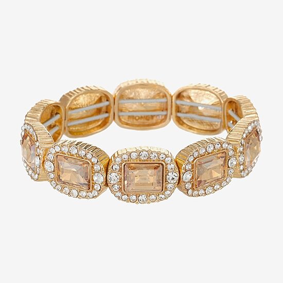 Monet Jewelry Womens Brown Glass Stretch Bracelet