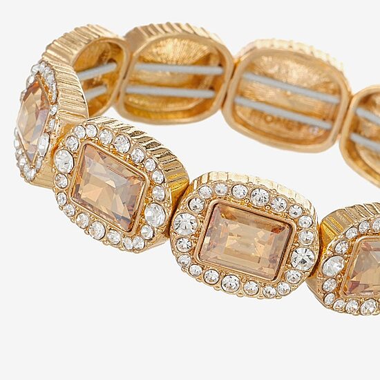 Monet Jewelry Womens Brown Glass Stretch Bracelet