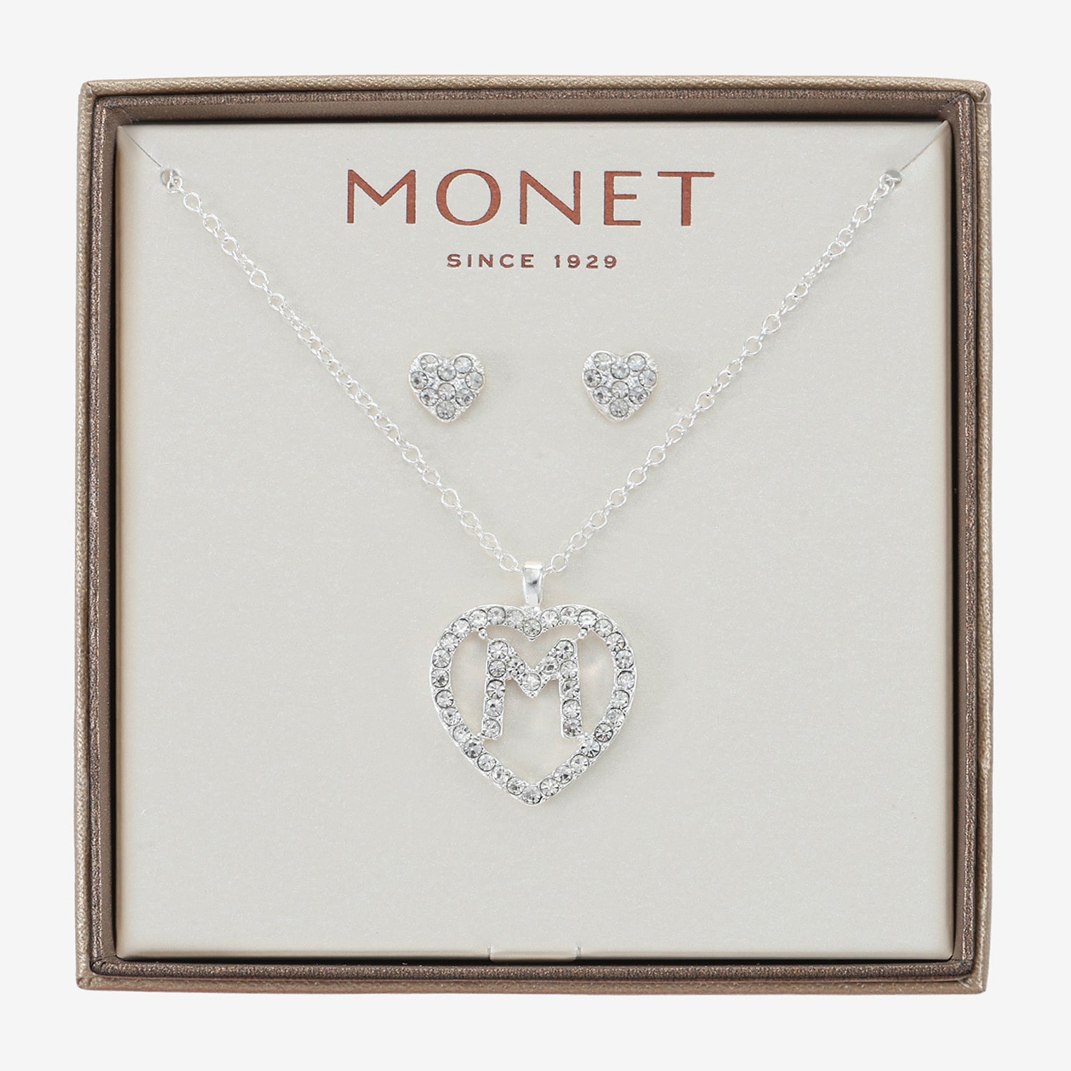 Monet Jewelry Womens Glass Heart 2-pc. Jewelry Set