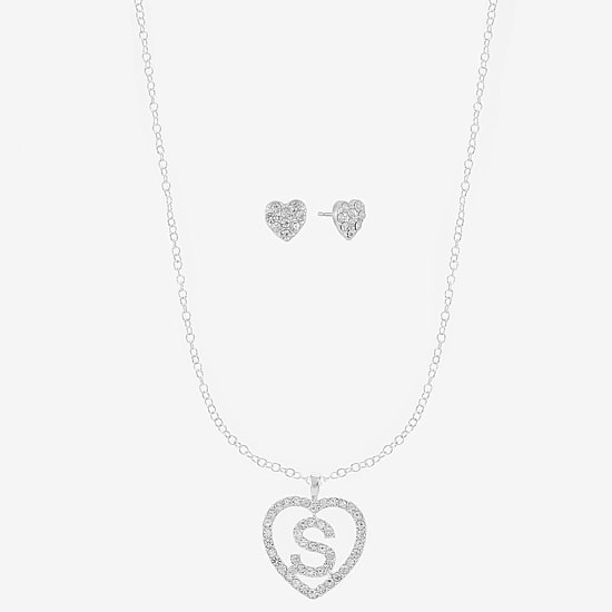 Monet Jewelry Womens Glass Heart 2-pc. Jewelry Set