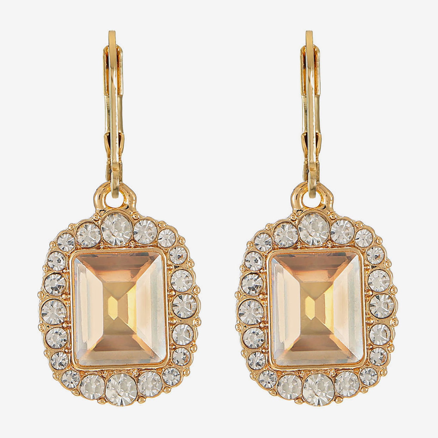 Monet Jewelry Womens Brown Glass Drop Earrings