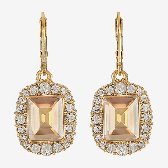 Monet Jewelry Womens Brown Glass Drop Earrings