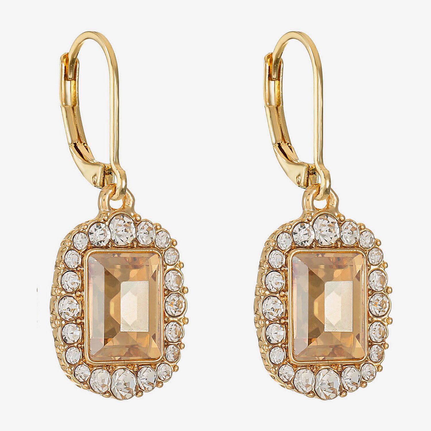 Monet Jewelry Womens Brown Glass Drop Earrings