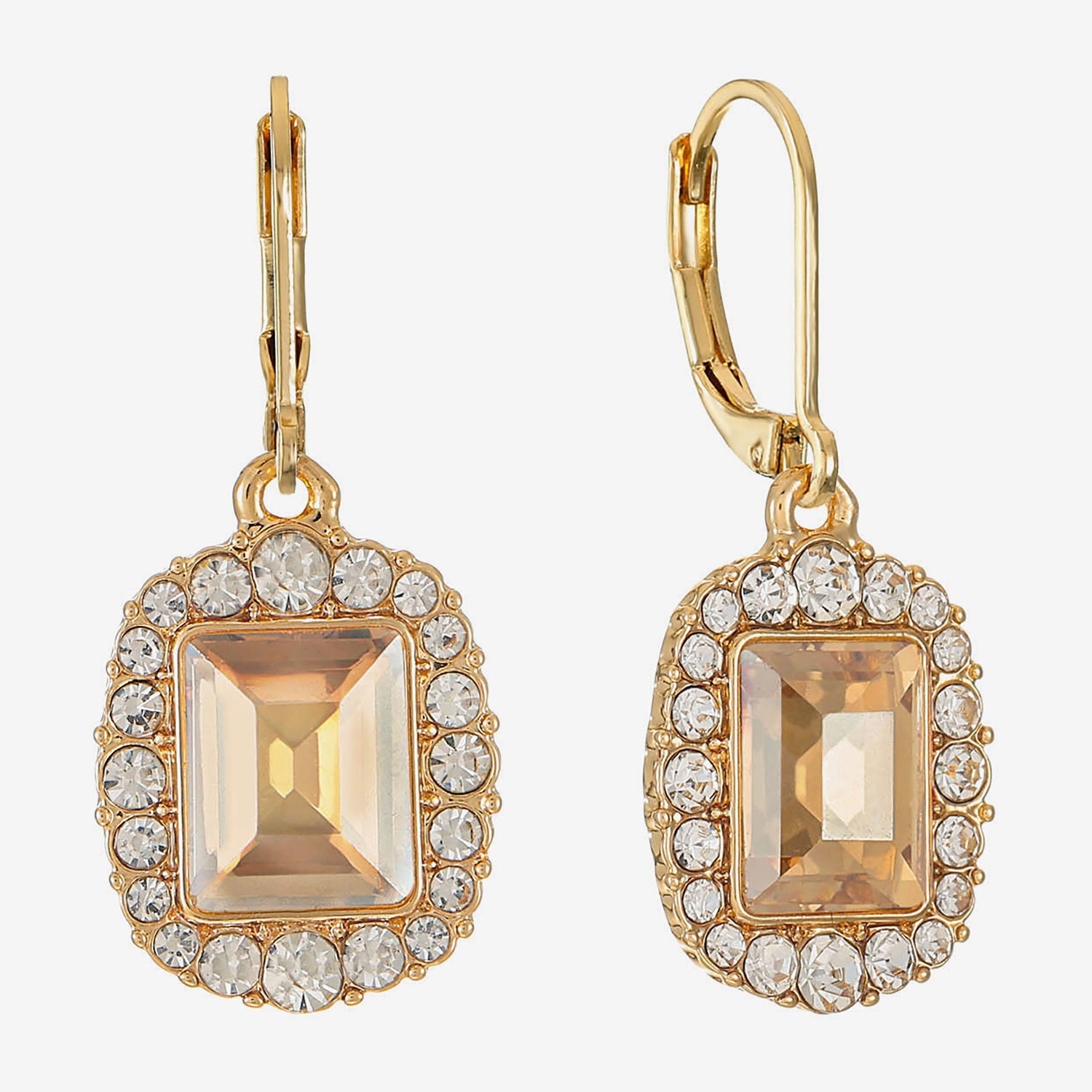 Monet Jewelry Womens Brown Glass Drop Earrings