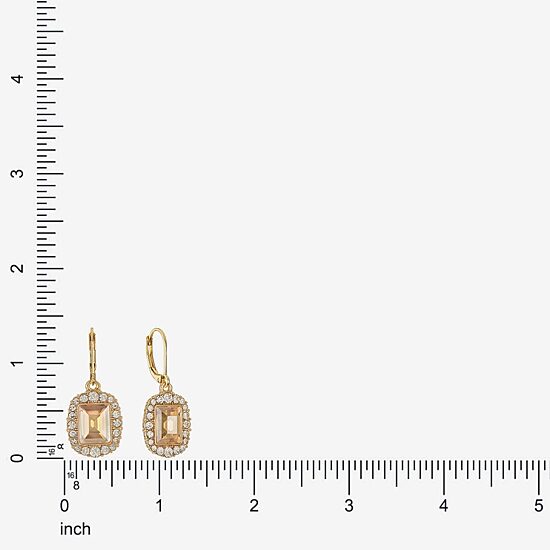 Monet Jewelry Womens Brown Glass Drop Earrings