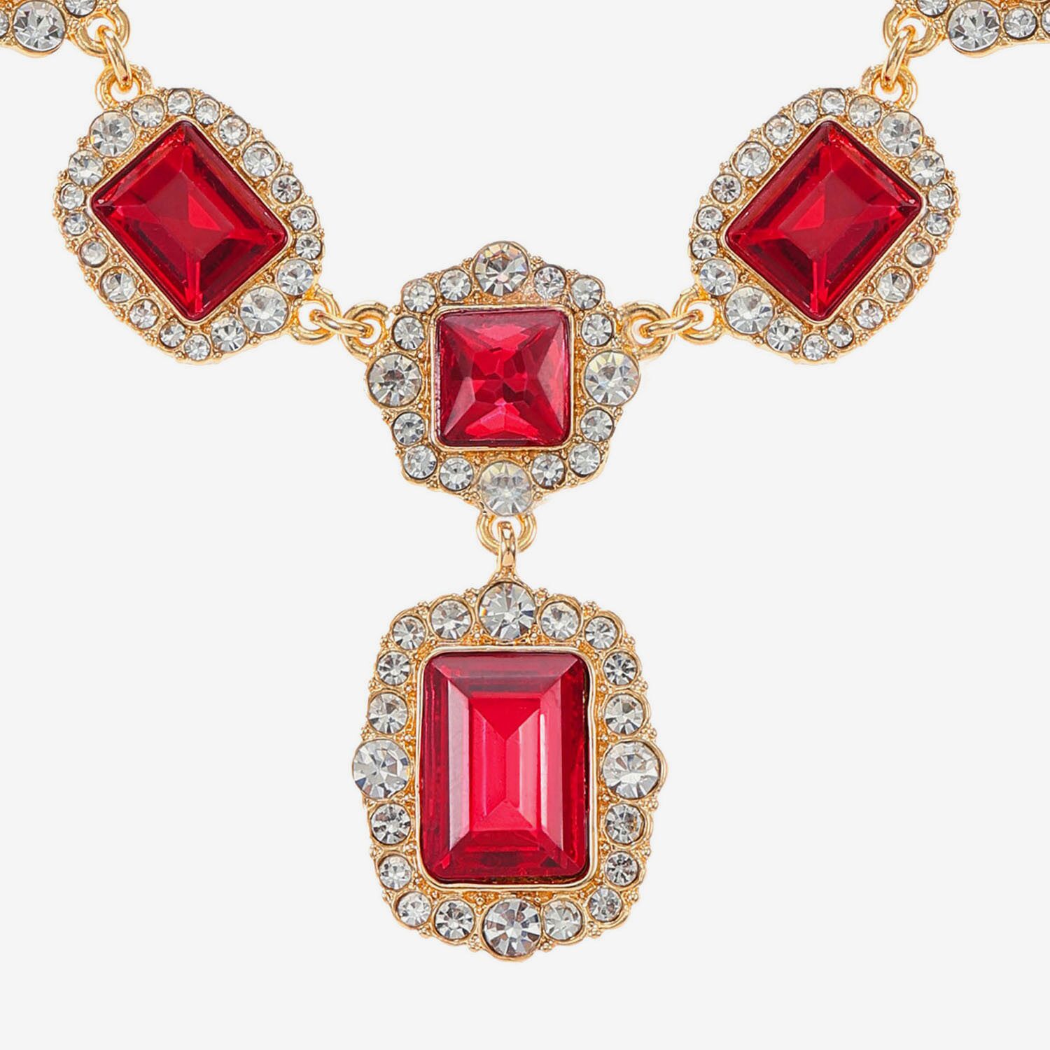 Monet Jewelry Womens Red Glass 18 Inch Y Necklace