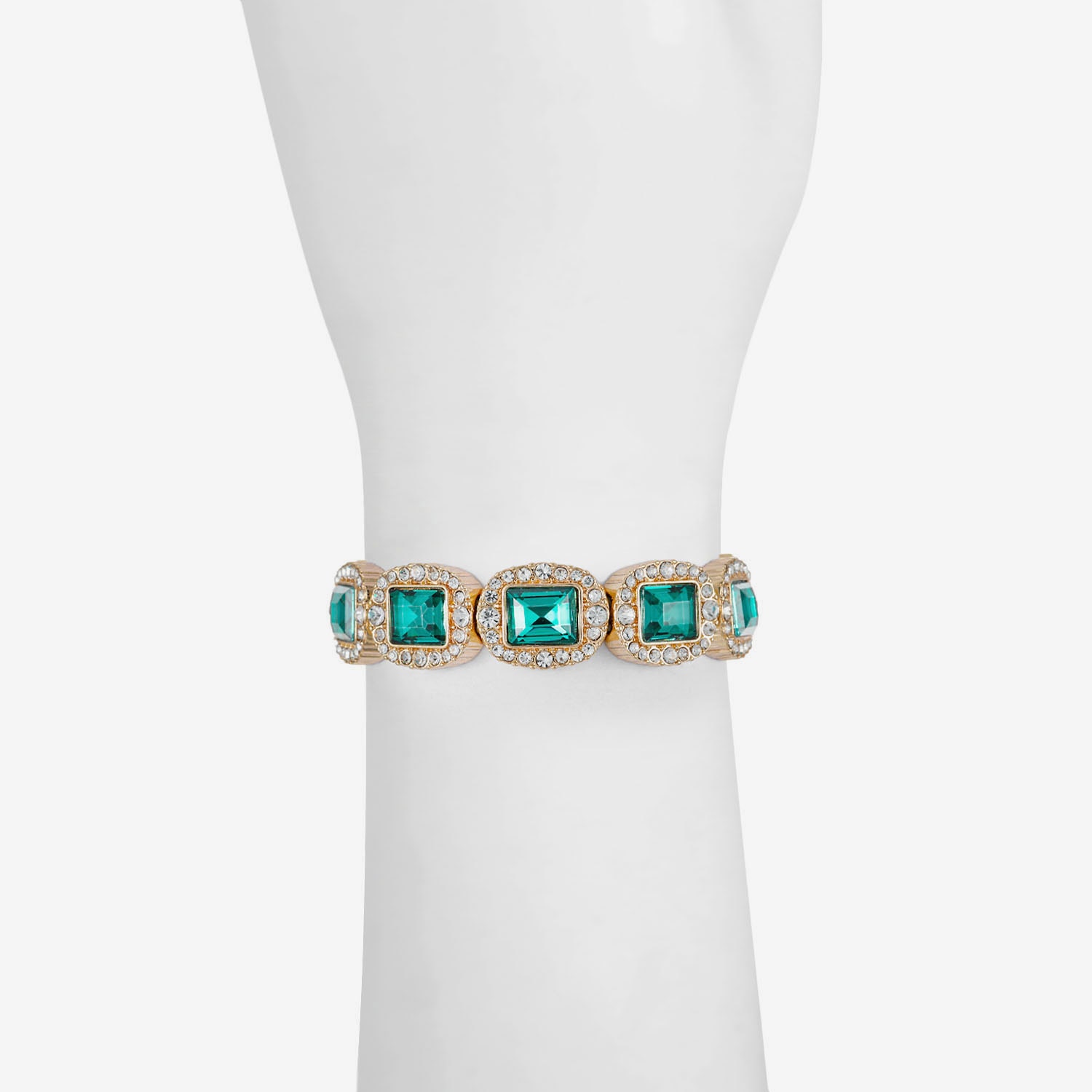 Monet Jewelry Womens Green Glass Stretch Bracelet