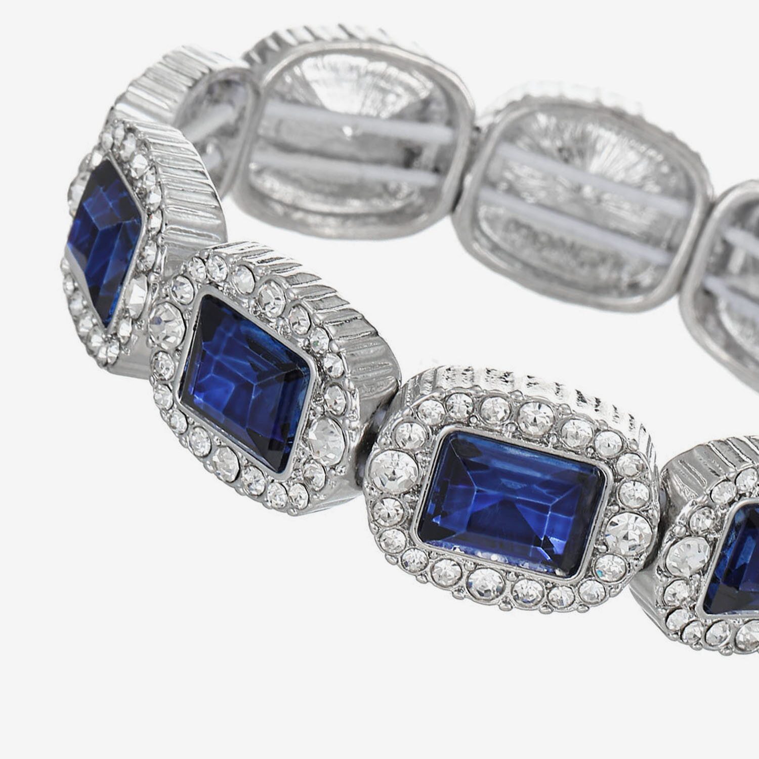 Monet Jewelry Womens Blue Glass Stretch Bracelet