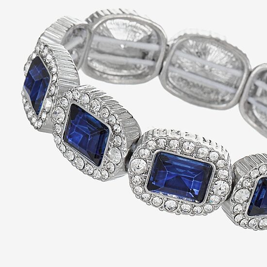 Monet Jewelry Womens Blue Glass Stretch Bracelet