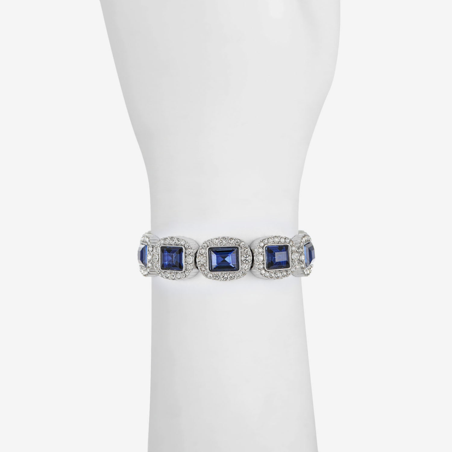 Monet Jewelry Womens Blue Glass Stretch Bracelet