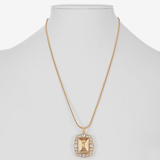 Monet Jewelry Womens Brown Glass 17 Inch Pendant Necklace