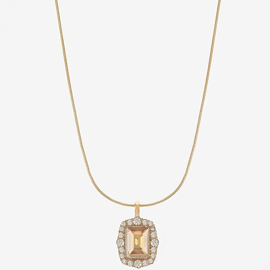 Monet Jewelry Womens Brown Glass 17 Inch Pendant Necklace