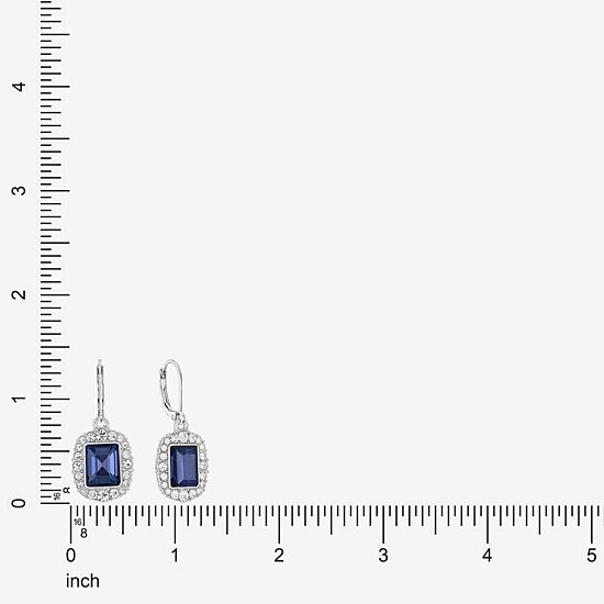 Monet Jewelry Womens Blue Glass Drop Earrings