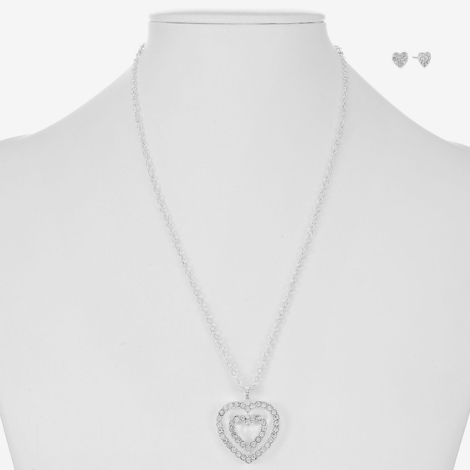 Monet Jewelry Womens Glass Heart 2-pc. Jewelry Set