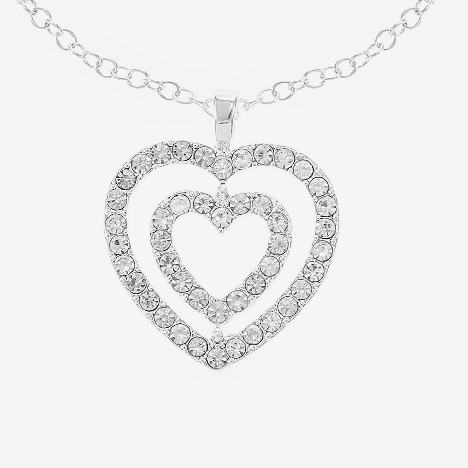 Monet Jewelry Womens Glass Heart 2-pc. Jewelry Set