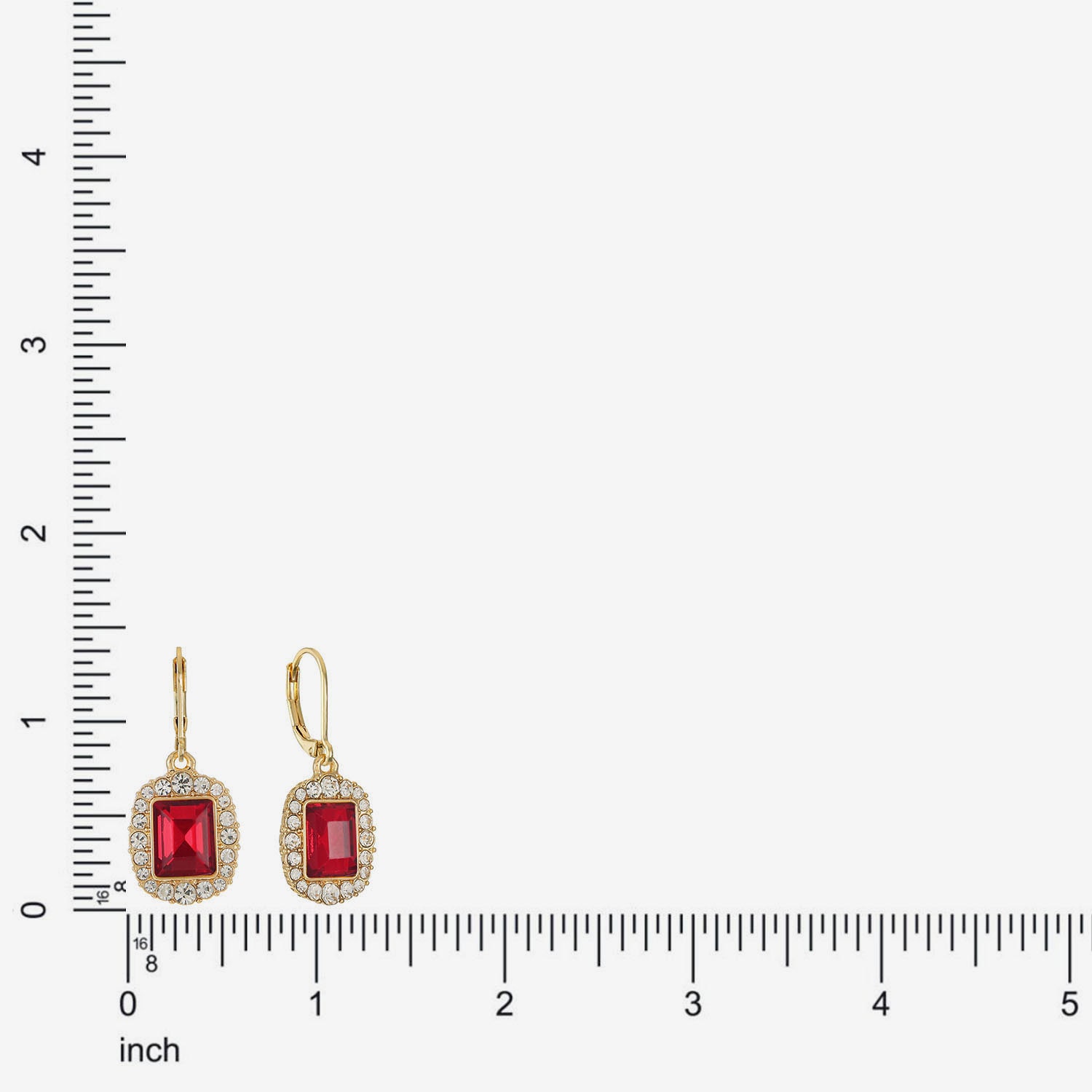 Monet Jewelry Womens Red Glass Drop Earrings