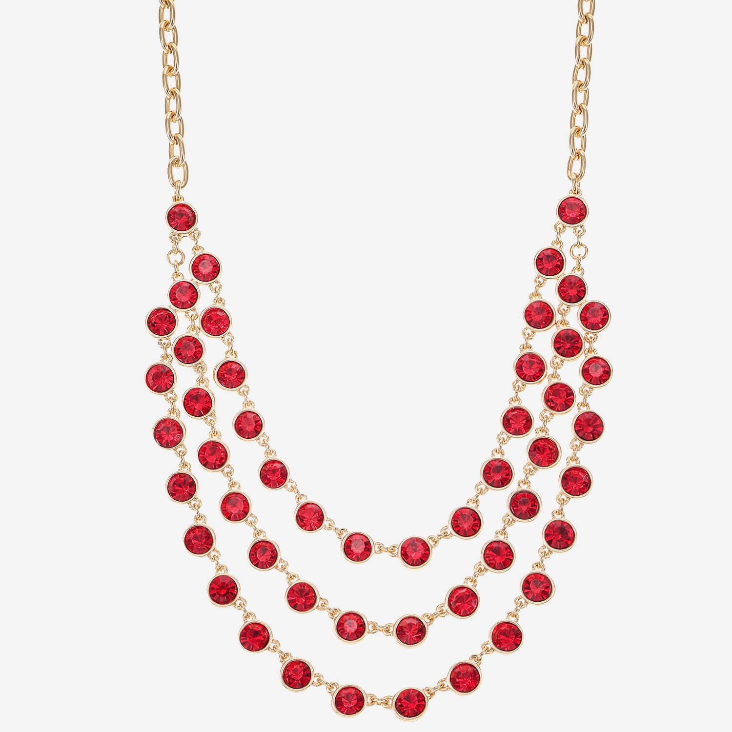 Liz Claiborne Womens Red 17 Inch Statement Necklace