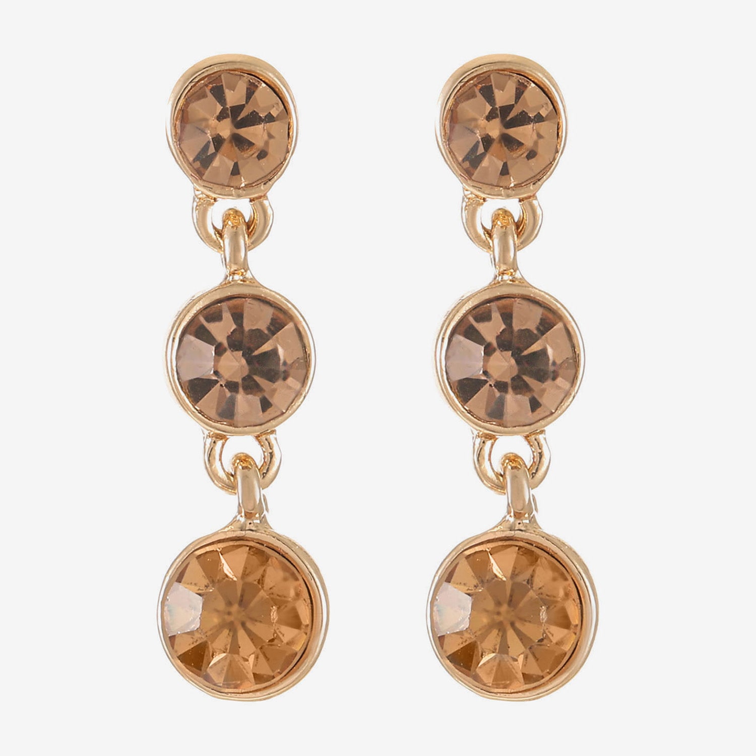 Liz Claiborne Womens Champagne Glass Round Hypoallergenic Drop Earrings