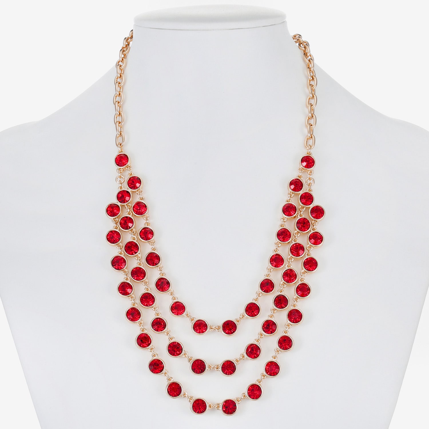 Liz Claiborne Womens Red 17 Inch Statement Necklace