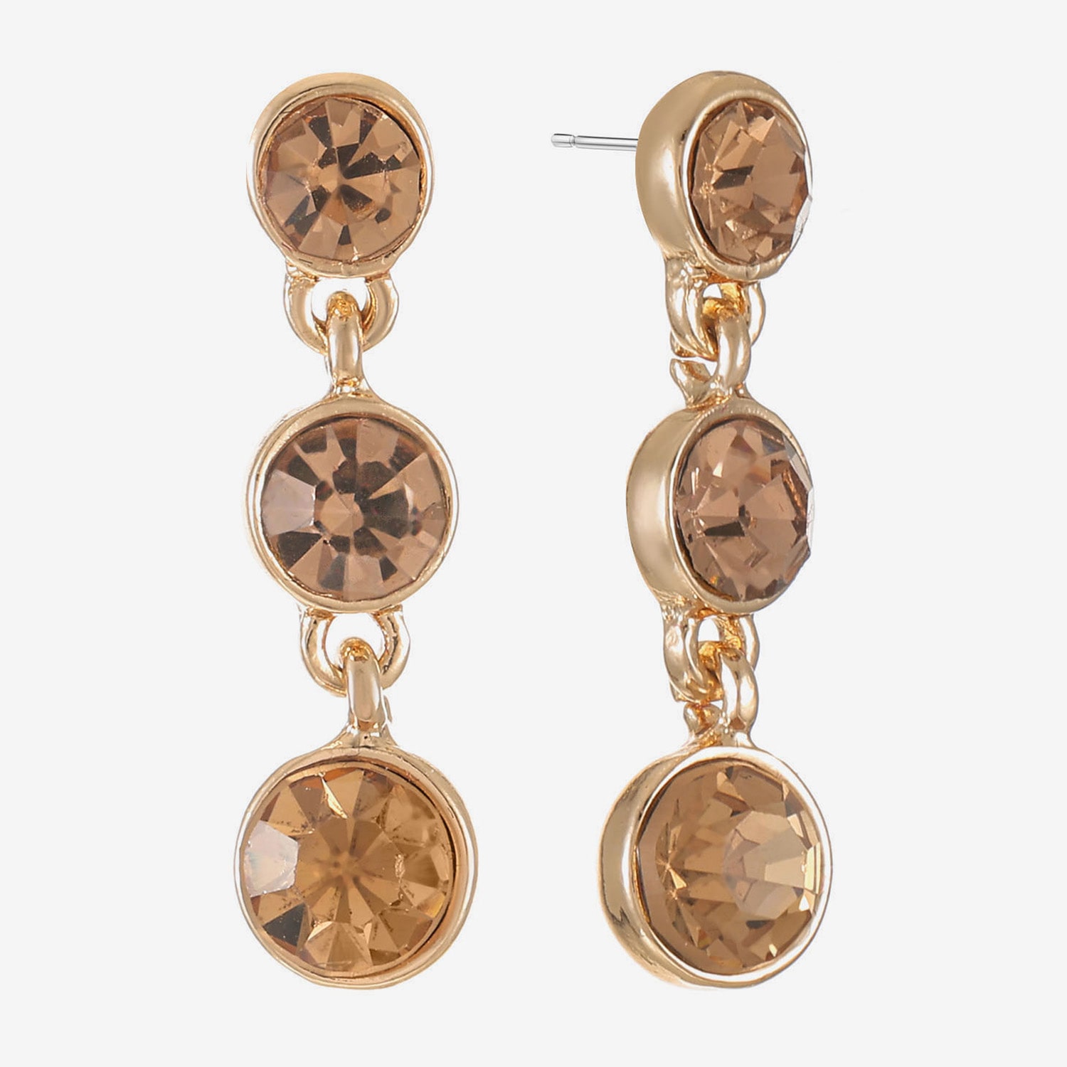 Liz Claiborne Womens Champagne Glass Round Hypoallergenic Drop Earrings