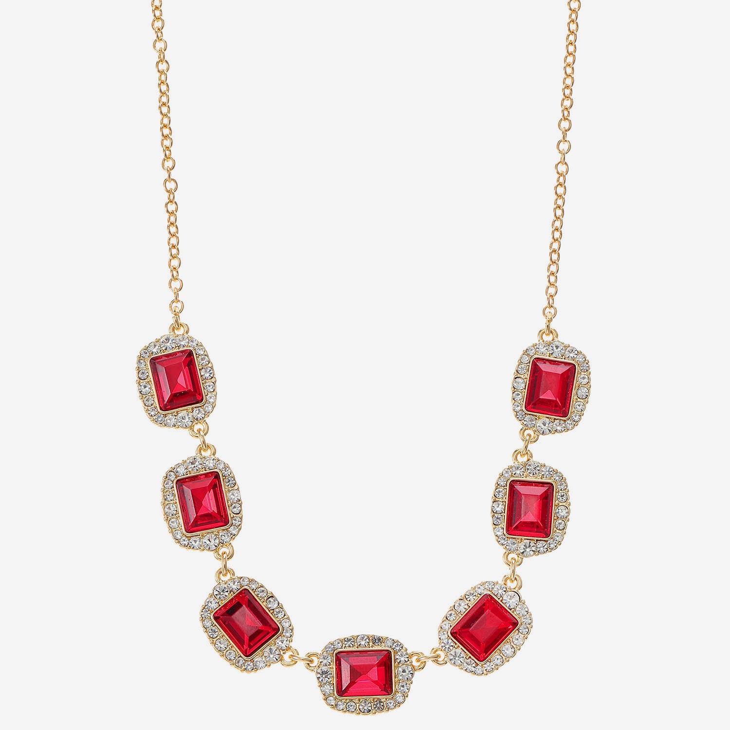 Monet Jewelry Womens Red 17 Inch Collar Necklace