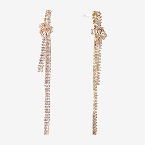 Bijoux Bar Womens Glass Hypoallergenic Drop Earrings In White