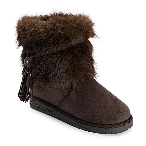 Muk Luks Womens Women's ml Footwear Water Resistant Slip Resistant Faux Fur Lined Flat Heel Winter Boots In Brown