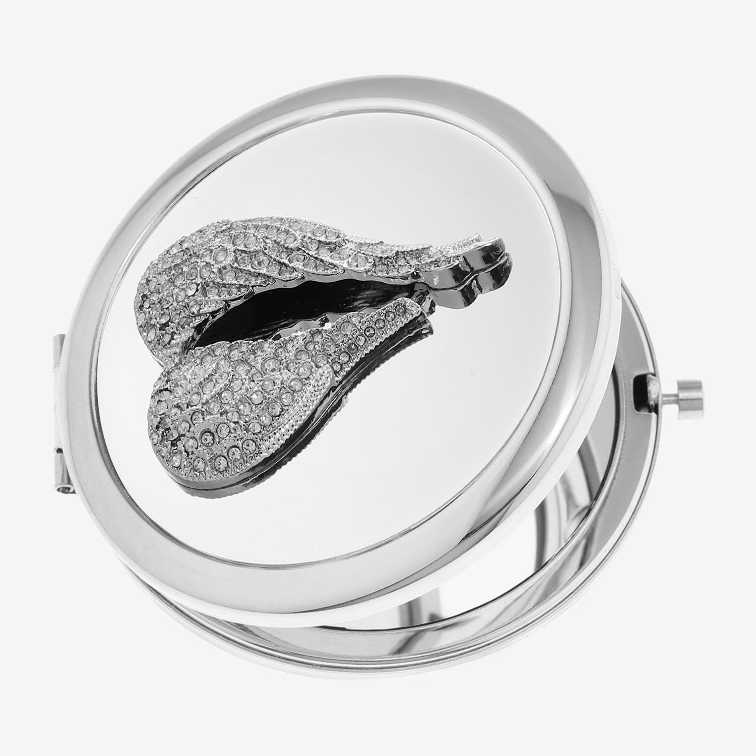 Monet Jewelry Silver Tone Wing Compact Mirror