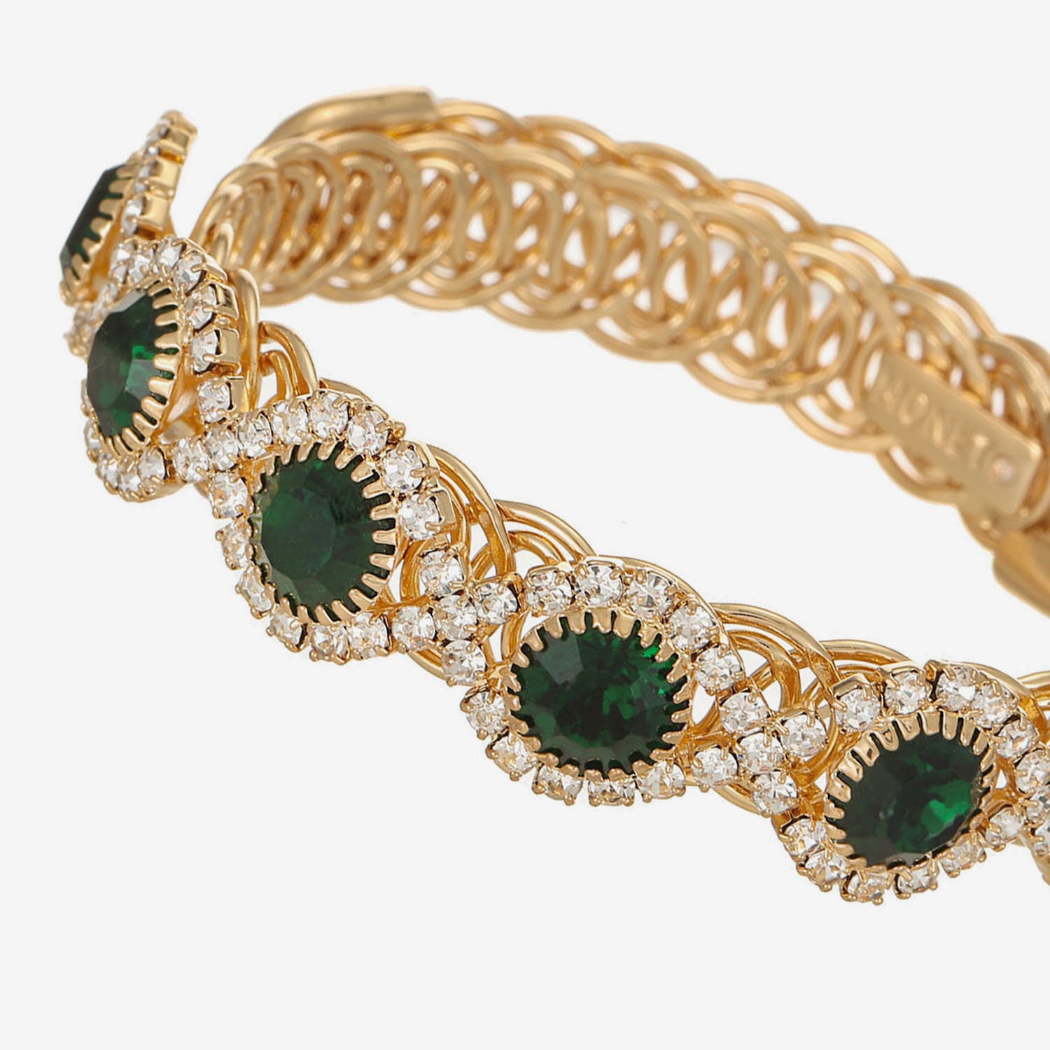 Monet Jewelry Womens Green Glass Cuff Bracelet