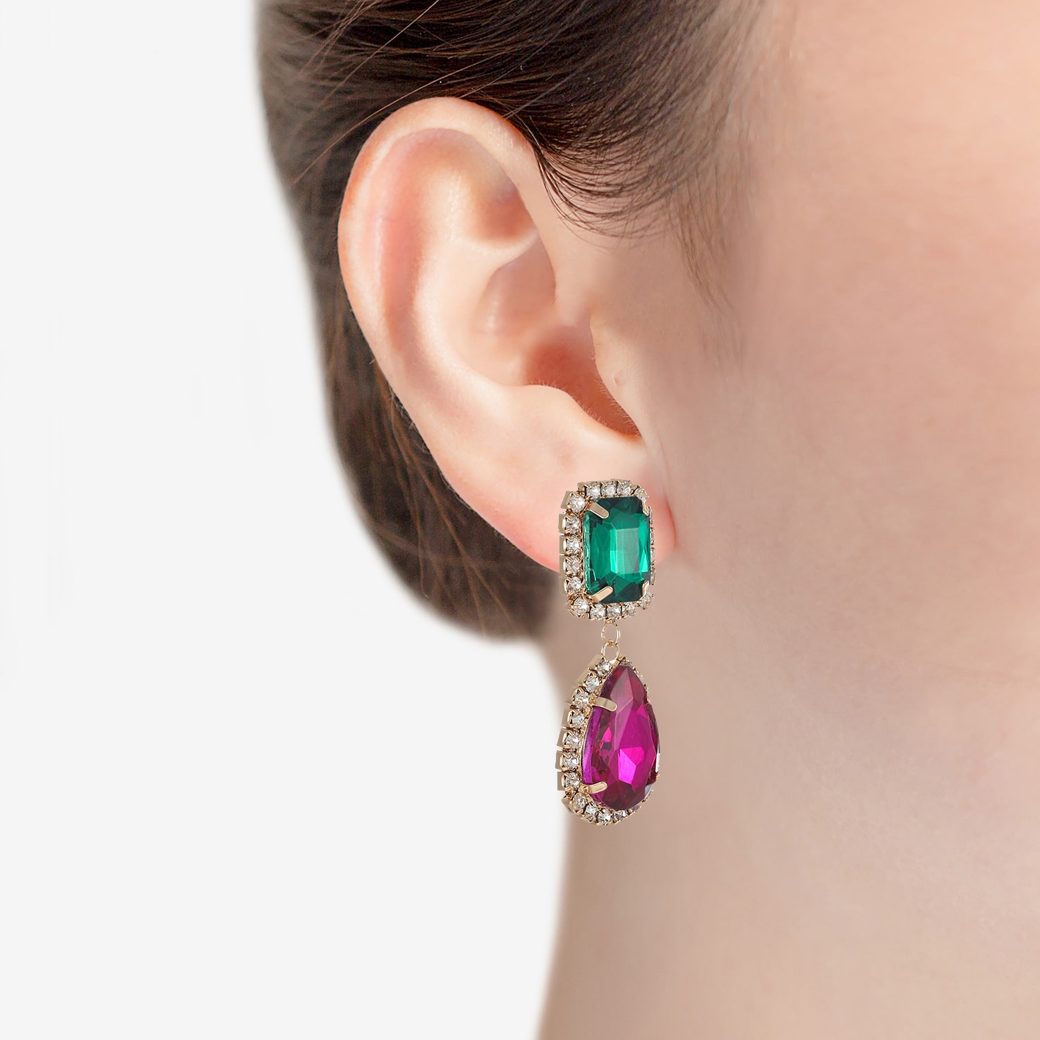 Bijoux Bar Womens Multi Color Glass Hypoallergenic Drop Earrings