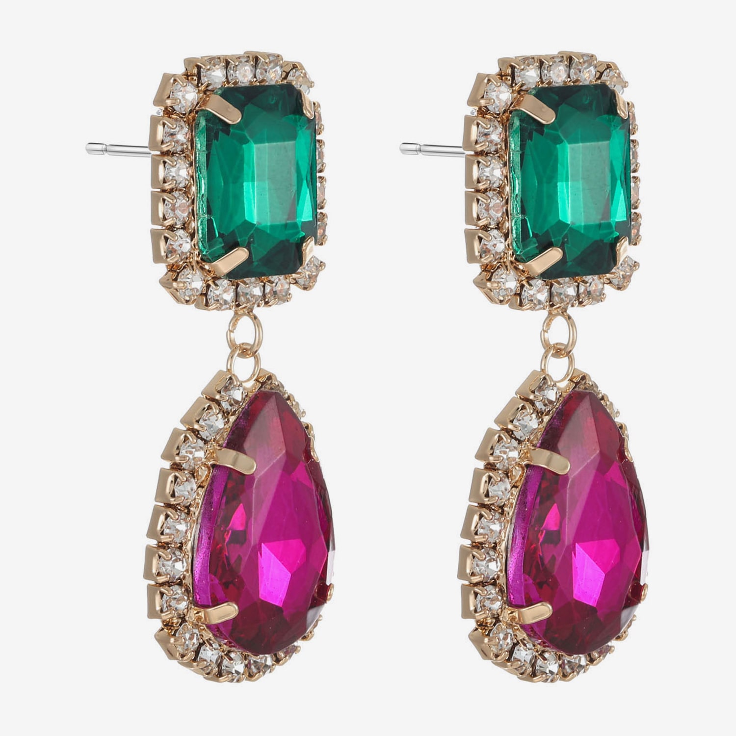 Bijoux Bar Womens Multi Color Glass Hypoallergenic Drop Earrings