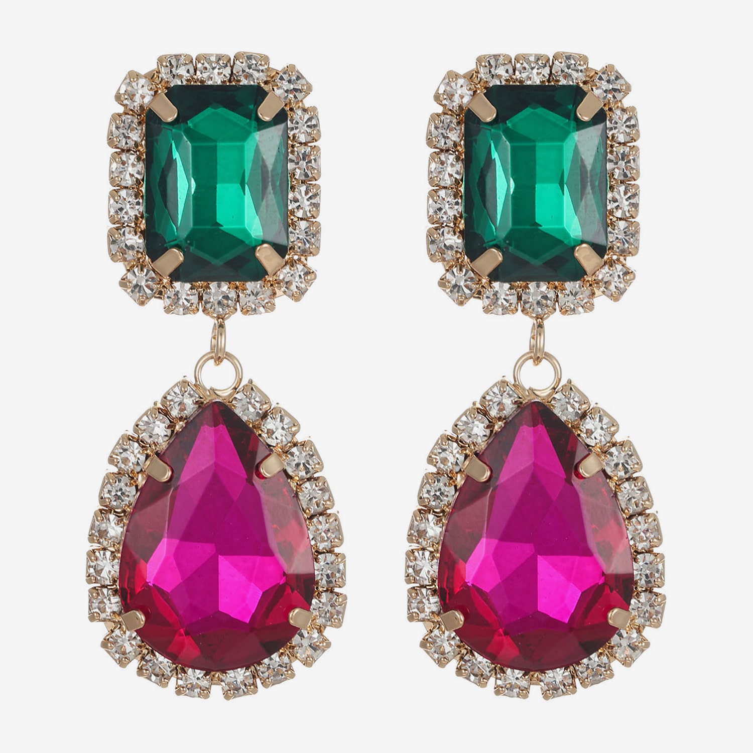 Bijoux Bar Womens Multi Color Glass Hypoallergenic Drop Earrings