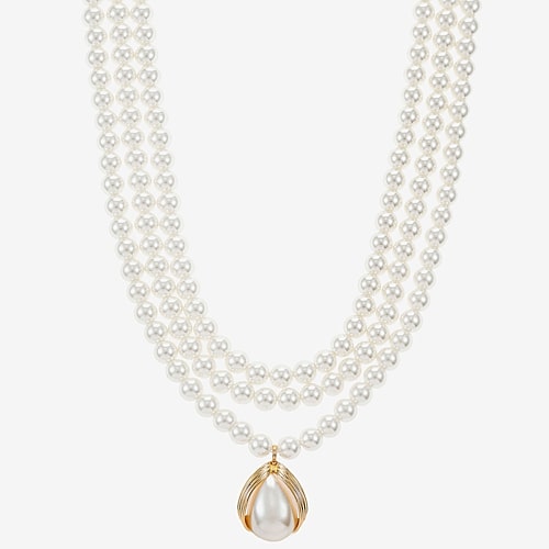 Bijoux Bar Womens 16 Inch Strand Necklace In White